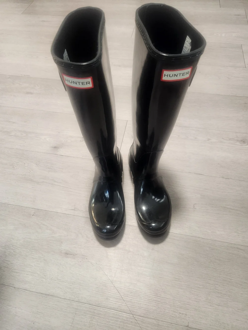 Hunter Original Tall Gloss Rain Boots Black Size 7